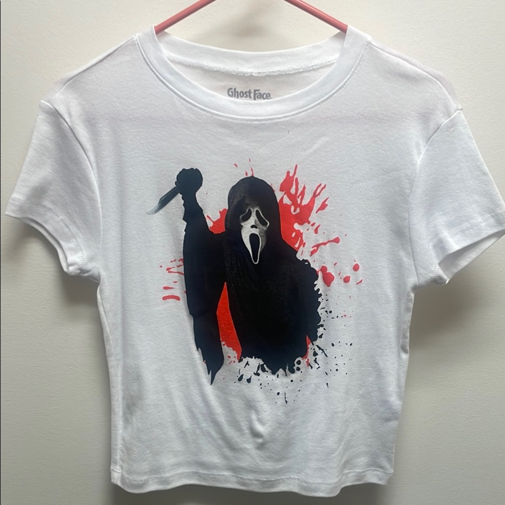 NWOT Women Cut Size M Ghost Face White Tee